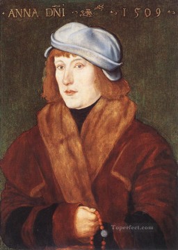 ハンス・バルドゥン Painting - ロザリオを持つ若者の肖像 ルネッサンスの画家ハンス・バルドゥン
